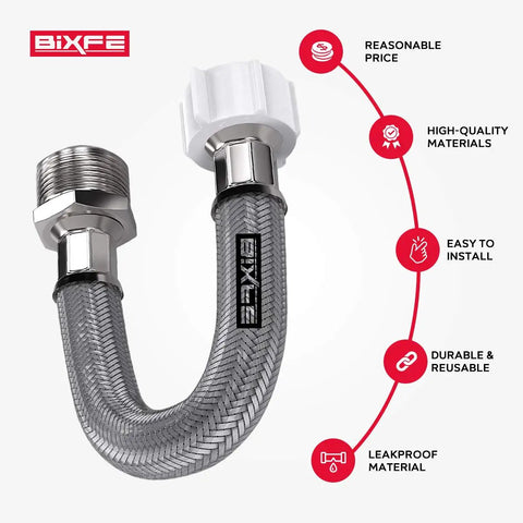Six Inch Hose Extension For Toilet Bidet Sprayer T Adapter Connection Leaks Stopper with durable connectors and branding