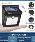 Solar Outdoor Security Lights Wireless Motion Sensor Waterproof LED Path Lighting for Front Door Backyard Steps detail
