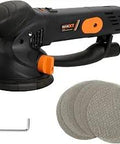 Beast 5mm Random Orbital Sander 500W Corded Power Tool with 10 sanding papers and hex key.