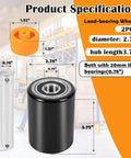 Product specifications of Front Load Pallet Jack Wheels Replacement Kit For PTH50, Pair Front Load Rollers 2.78 By 3.75 Inch