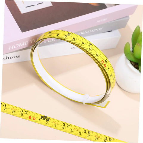 Peel And Stick Measuring Tape Ruler With Double Scale Metric And Imperial Marks Solid For Router Tables And Craft Tasks Clear Numbers That Get The Job Done Quick Pack Of Three Forty Inch Adhesive Strips, measuring tape on a flat surface.
