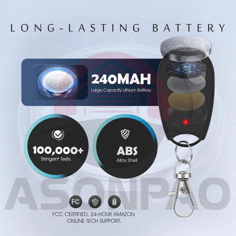 Two Pack Replacement Garage Door Opener Remote For ACT-31B Megacode - Plug And Play, No Dip Switch, battery features