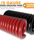1/0 Gauge CCA Power And Ground Wire Kit 40 Ft Total 20 Ft Red 20 Ft Black with free wire cutter for car amplifier and solar RV