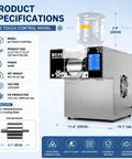Heavy Duty Commercial Fluffy Ice Maker And Quick Chill Shaved Ice Machine, stainless steel, 11.4x19.1x13.4 in, for desserts and smoothies.