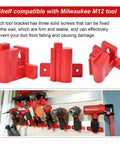2 In 1 Wall Mount Tool And Battery Holder For Milwaukee M12 12V With Plastic Hanger displaying compatibility with M12 tools