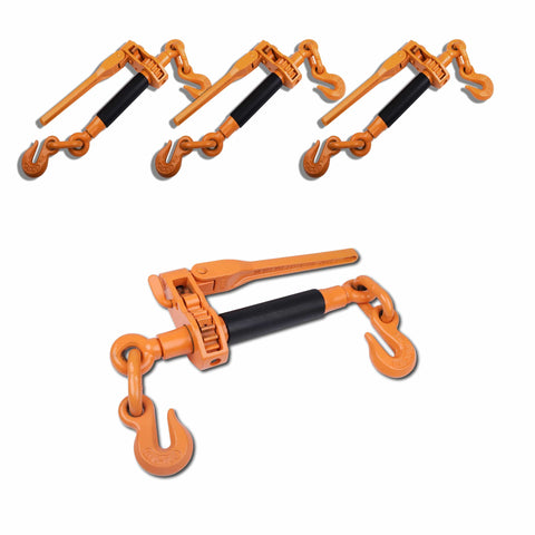 Heavy Duty Ratchet Binder 4 Pack Folding Handle Load Binder For 5/16 And 3/8 Grade 70 Chain, 7100 Lbs Working Load Limit