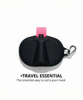 Semi Hard EVA Mask Case For Snorkeling And Scuba Gear With Crush Resistant Front Shell And Flexible Back, Snorkel Holder And Carabiner Clip