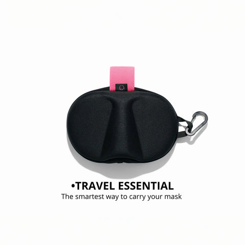 Semi Hard EVA Mask Case For Snorkeling And Scuba Gear With Crush Resistant Front Shell And Flexible Back, Snorkel Holder And Carabiner Clip