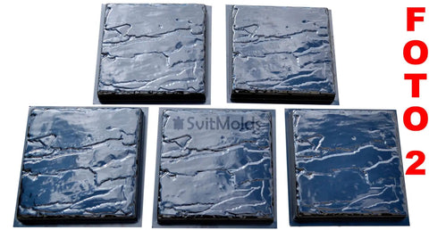 Flagstone Concrete Mold DIY Set 5 Pc Durable Pro Grade Paver Molds For Garden Pathway And Patio Stone Walkway Casting Cobblestone Paving Kit Reusable ABS Plastic Weatherproof Heavy Duty Construction S72