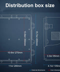Heavy Duty Outdoor Electrical Junction Box Waterproof ABS Enclosure With Built In 15 Amp Power Outlet And Snug Hinged Lid Solid 16X12X4 Inch Shell Built Like A Tank For Backyard Power Hookups dimensions diagram