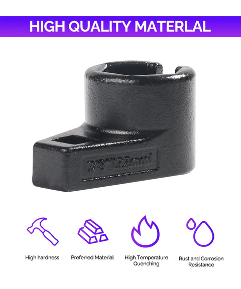 Universal Low Profile Offset Oxygen Sensor Socket With Wire Gate Side Access Three Eighths Inch Drive By Seven Eighths Inch Opening Pro Grade Mn Steel Rust Resistant Black Oxide Finish