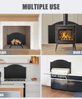 Multiple uses of 26 Inch Iron Fireback With Feet For Fireplace Wall Protection And Heat Reflection in fireplace, wood stove, kitchen, grill
