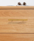 128mm gold kitchen cabinet handle on wooden drawer, part of Five Pack 128mm Gold Kitchen Cabinet Handles And Drawer Pulls For Wardrobe Cupboard Doors Polished Finish Cabinet Hardware For Home Renovation And Furniture Makeover.