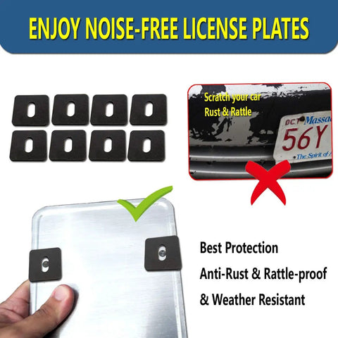 Stainless Steel License Plate Screws Kit Rust Proof Corrosion Resistant Front Or Rear Plate Fasteners With Black Caps M6 Screws And Chrome Caps Eight Piece Hardware Set with noise-free feature.