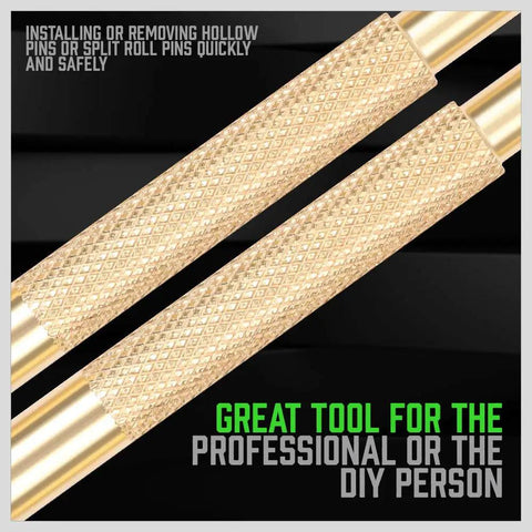 Close-up of knurled surface on 8 Piece Brass Punch Set For Pin Driving And Removal From One Eighth Inch To Five Sixteenths Inch Non Marring Ideal For Wood Metal Watches Jewelry And Small Mechanical Assemblies