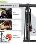 Versatile Handheld Bike Pump With Dual Presta And Schrader Valves for Road and Mountain Bikes, inflating soccer balls