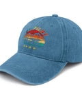 Cyan blue Women's RV Pilot Hat For Road Trips And Camper Vacations with colorful embroidery, adjustable back buckle for perfect fit.