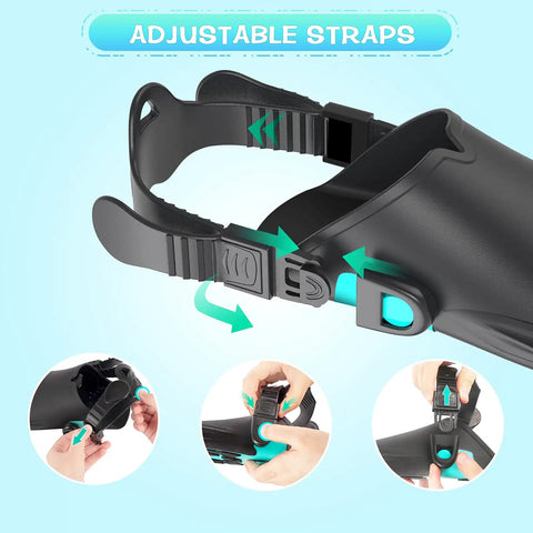 Adjustable Strap With Quick Release Buckles For Snorkel Fins Replacement Parts, Easy On Off Design shown in use