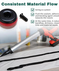 Heavy Duty Metal Plunger And Screw Replacement Kit For 20 Oz Sausage Barrel Caulk Guns Fits Cordless Adhesive Dispensers, piston and screw with black adhesive.