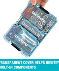 Three Piece Small Parts Organizer Case With 14 Compartments And Removable Dividers Portable Hardware Box With Clear Lid