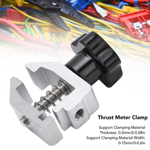 500N Push Pull Force Fixture Clamp For Tension Testing In Rubber And Paper, Heavy Duty, High Hardness Iron Alloy Clamp With Grippy Friction Grip For Accurate Tensile Strength Measurements, silver and black