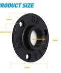 Anti Rust Black Floor Flange Set Three Quarters Inch Malleable Iron Pipe Fittings size details, black finish, threaded holes