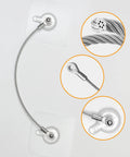Easy Peasy 10 Pack 8 Inch Furniture Anchors Kit For Baby Proofing And Tv Safety Straps showing adhesive anchor with steel wire.