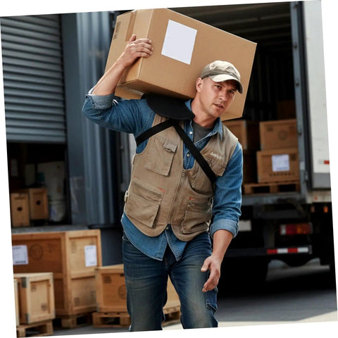 Ergonomic Wear-Resistant Shoulder Pad For Workers Heavy-Duty Canvas And Felt Cushion For Carrying Gear At Warehouses And Construction Sites Worksite-Ready Reusable Comfortable Back Support Durable Shock Absorption, worker carrying box