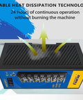 Rock Solid Industrial Switching Power Supply 24 Volt 2.5 Amp 60 Watt Din Rail Adapter With Digital Display showcasing heat dissipation.