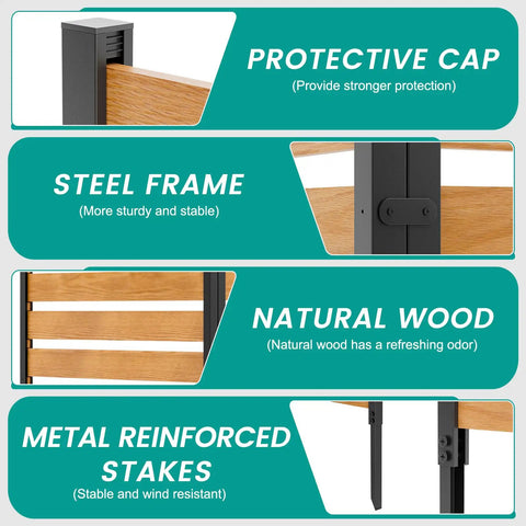 Privacy Screen Fence Outdoor Two Panels 48 Inch Wide 48 Inch High Wood Enclosure For Air Conditioner No Dig Pool Equipment Outdoor Hider And Trash Can Shelter Garden Privacy Screen components details