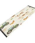 Farm Animals Cartoon Tractor Runner Rug 2x6 Non Slip Low Pile Machine Washable Hallway Rug for entryway with farm design