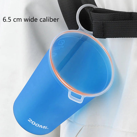 Foldable Water Bottle 200ml Shatterproof, Lightweight Hydration Bottle with wide mouth attached to backpack