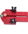 Thin Jig Table Saw Guide Pro Grade With Secure Lock Design, red with adjustable knobs and measurement markings, for precise cuts.