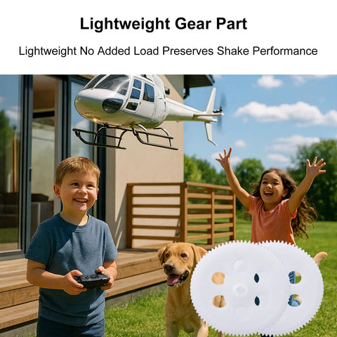 Main Gear Set Replacement For C186 C187 C138 RC Helicopters Durable Drive Gears 2 Pack shown with kids and dog
