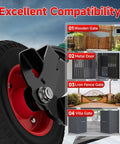8 Inch Heavy Duty Gate Wheel With Brake for Wooden Gates and Metal Tube Gates, spring loaded