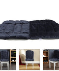 Upgrade Your Cozy Office Space With This Super Soft Heated Seat Cushion Plus Backrest For Fast Warming Comfort in dark grey plush.
