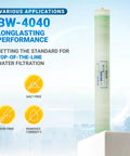 40 Inch By 4 Inch RO Membrane, 2400 GPD Brackish Water System Membrane BW 4040 TW30 4040 ideal for industrial use
