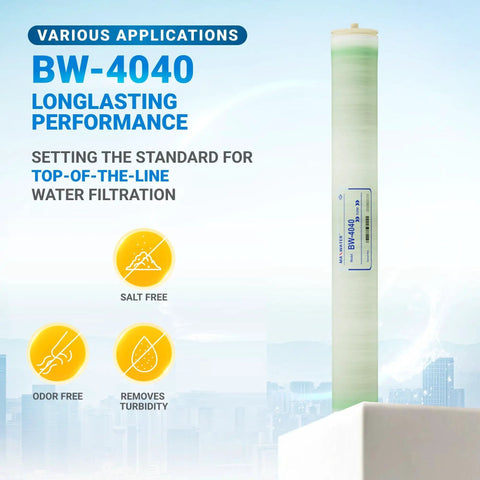 40 Inch By 4 Inch RO Membrane, 2400 GPD Brackish Water System Membrane BW 4040 TW30 4040 ideal for industrial use