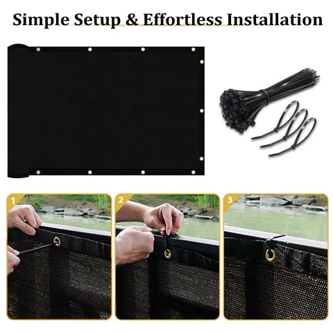 Heavy Duty Fence Privacy Screen 4 Feet By 50 Feet 170 GSM HDPE Mesh Shade Net Cover For Wall Garden Backyard Outdoor Decor Black UV Protected