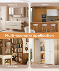 Multi-scenario home application including bathroom, kitchen, study room, and closet with various furniture setups.