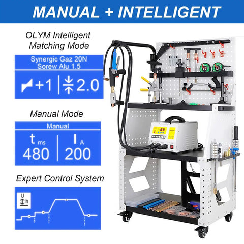 110V Spot Welder Dent Puller Kit For Car Body Repair Aluminum And Steel Pulling Stud Welder Dent Remover Machine Pro Grade Auto Body Repair Tool For Home Shop Durable Transformer Power on stand with accessories.