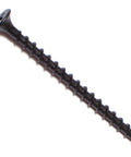 Beefy Number 6 By 2-1/4 Inch Drywall Screws With Phillips Bugle Head And Black Phosphate Finish 30 Pack solid steel screw side view