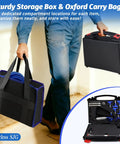 Pro Grade 3600 Psi Airless Paint Spray Gun Kit With 25 Foot High Pressure Hose Five Swappable Tips And Extension Rod in sturdy storage box and carry bag.