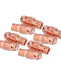 Heavy Duty Premium Copper TIG Collet Body Replacement Parts Fits 13N24 13N 796F WP 9F Torch Consumables, set of 8, copper build.