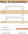 Diagram showing 50 Pack Satin Nickel Stainless Steel Square Bar Cabinet Handles For Kitchen Cupboards And Drawers, with measurements and screws.