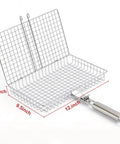 Stainless Steel Grill Basket With Detachable Handle For Outdoor Grilling Perfect For Fish Meats And Veggies Flip Easy And Even Heating
