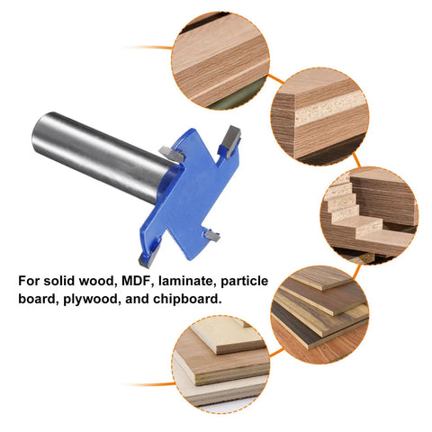 High Performance T Slot Cutter Rabbet Router Bit One Half Inch Shank 45mm Cutting Diameter Three Millimeter Depth Four Wing Carbide Slotting Cutter