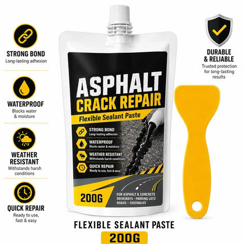 Heavy Duty Concrete Crack Filler Zero Hassle Quick Dry Sealer For Driveways And Patios Waterproof High Elasticity Patch Repair Kit label with sealant applicator
