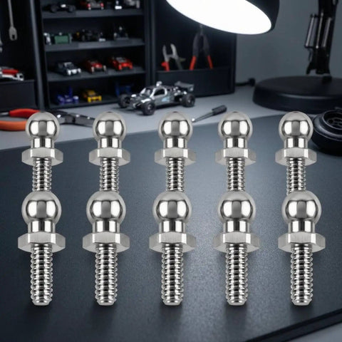 Miniature Vehicle Ball Head Screw Kit M1 Shoulder Bolts Set for RC Cars and Models Machined Metal Finish Dope for Maintenance DIY Builds Model Crafting and Hobby Projects, 10 metal screws