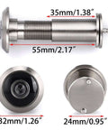 Solid Brass 220 Degree Door Viewer With Rotating Privacy Cover For Doors From About 1.38 Inches To 2.17 Inches Easy Install